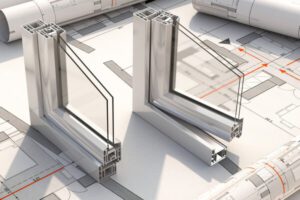 Entwicklungsmodell eines Kellerfensters im Querschnitt